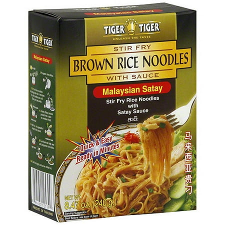 Tiger Tiger Noodles Malaysian Satay Brown Rice, 8.45 oz. (Pack of 6)