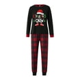 thumbnail image 2 of PaerPade Christmas Family Pajamas Matching Set Long Sleeve Letters Print T-shirt with Plaid Pants Sleepwear, 2 of 10