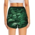thumbnail image 3 of Picia Ferns Leave Green Foliage Pattern Women's 2 in 1 Athletic Running Shorts High Waisted Workout Casual Gym Sweat Shorts with Comfy Liner Zipper Pockets-Medium, 3 of 9