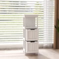 Bathroom Floor Cabinet with 2 Drawers and 1 Storage Shelf, Freestanding ...