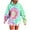 Green, variant on Amidoa Hoodies for Women Trendy Oversized Long Sleeve Blue Hoodies Drawstring Pocket Tie Dye Clothes Ladies Tops L