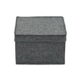 thumbnail image 6 of Household Essentials Medium Fabric Storage Bins, Set of 2, Storage Box with Fully Removable Lid, Luxe Graphite Fabric, 6 of 7