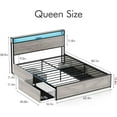thumbnail image 5 of Veanerwood Queen Platform Bed Frame with Headboard, LED Lights and Power Strip, for Adult, 5 of 8