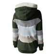 thumbnail image 3 of Tiweut Jackets for Womens Long Sleeve Hooded Color Block Loose Fit Zipper Winter Coat Ladies Tops Army Green,L, 3 of 5