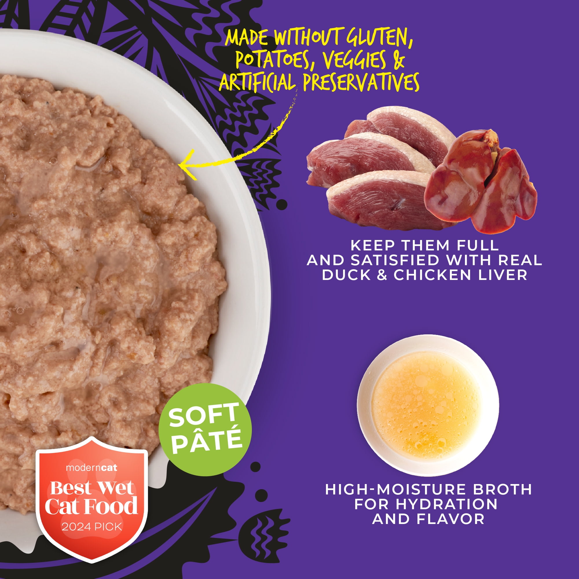 (6 pack) Tiki Cat After Dark Soft Pate Wet Cat Food, Duck & Chicken Liver Recipe, 5.5 oz. Can