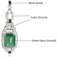 thumbnail image 2 of Vintage Green Nano Emerald Earrings for Women Dainty Green Dangle Earrings 925 Sterling Silver Simulated Diamond Drop Earrings Emerald Cut CZ Long Earrings for Women Elegant, 2 of 7