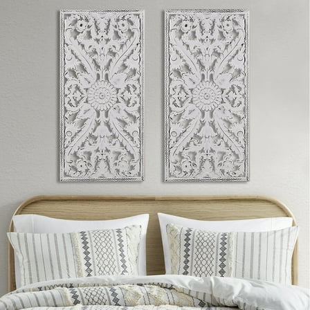 MAYEERTY 2-Piece Carved Wood Wall Decor Set