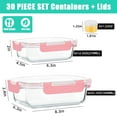thumbnail image 2 of 30 Pcs Glass Food Storage Containers with Lids, Glass Airtight Meal Prep Container Set for Lunch, Kitchen Pantry Organizers and Storage, Leak Proof, Pink, 2 of 7