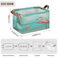 thumbnail image 3 of Ryvnso Flamingo Summer Tropical Palm Tree Storage Bins Large Basket Foldable Cube Toys Organizer with Handles 2 PCs, 3 of 8
