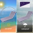 thumbnail image 3 of 72" ×21" Outdoor Chaise Lounge Cushion, 3" Thick High-Density Foam Fill, with Removable Headrest, Waterproof Fade Resistant, Replacement Cushion for Lawn Pool (Blue White Stripes 2PCS), 3 of 8