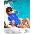 thumbnail image 5 of Lanbubble Toddler Boys Swimsuits Trunk Rashguard Long Sleeve Top Shorts 2 Pieces Bathing Suit Swimwear 3-8Y, 5 of 6