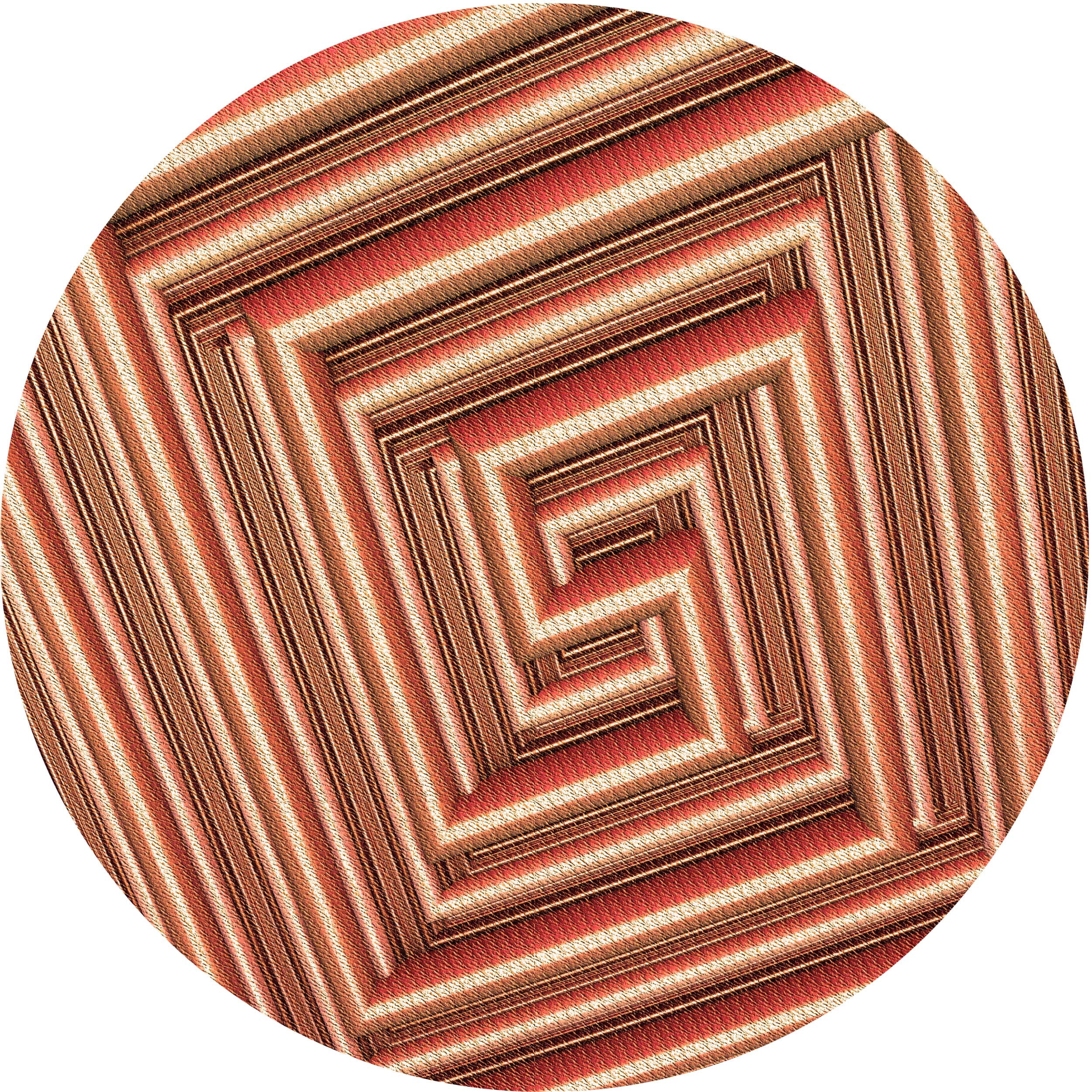 Ahgly Company Tapis d'Intérieur Ronds Transitionnels Lavables à la Machine Brun Sable Brun, 7 Pieds Rond