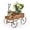 Brown, variant on Wooden Wagon Planter with Metal Wheels - Garden Yard Décor - Red/Green/Brown/Gray - 24.5" x 13.5" x 24" - Outdoor Flower Bed