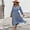 Blue, variant on Floral Print Surplice Neck Bishop Sleeve Wrap Style Midi Dress