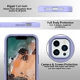 thumbnail image 4 of Dcase For  iPhone 14 Pro,Heavy Duty Shockproof Protection Three Layer Anti-fall Rugged Rubber Hard PC Case Cover,6.1 inch,Lightpurple, 4 of 6