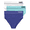 WHITE; TEAL TONE; VIOLET INDIGO, variant on Hanes Originals Women's Seamless Rib Hi-Leg Bikini Underwear, 3-Pack