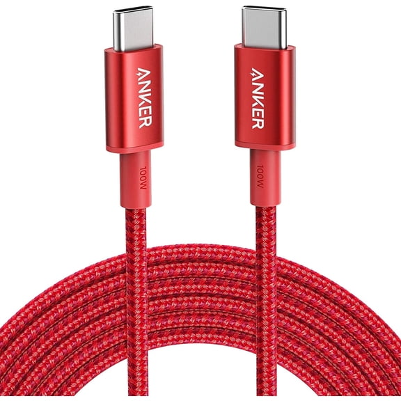 Anker USB C to USB C Cable, Type-C Charging Cord Fast Charge(10FT,100W), Compatible for iPhone 17 Series, MacBook and More(Red)