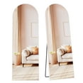 thumbnail image 1 of "SONGMICS Full Length Mirror, 160 x 50 cm, Full BodyMirror with Stand, Aluminium Alloy Frame Floor Mirror, Tempered Glass, for Bedroom, Living Room, Clpakroom, Arched Matte White, 1 of 5