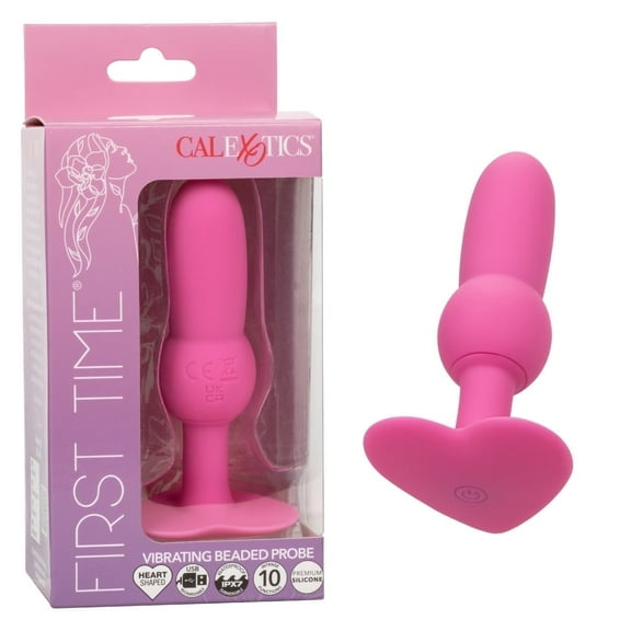 First Time Vibrating Beaded Anal Probe - Pink
