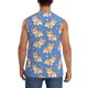 thumbnail image 4 of Fotbe Corgi Men's Camiseta sin Mangas Estampada para Hombres, Playera Casual para Gimnasio, Entrenamiento, Playa-Medium, 4 of 7