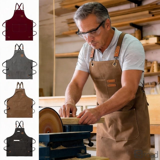 Delantal De Cocina Unisex Con Tirantes Cruzados – Lona Resistente, Ajustable, Bolsillos XL, Para Cocinar, Parrilla, Cafés Y Salones,blue
