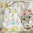 thumbnail image 2 of Tupukom Bathroom Shower Curtain Easter Decor Saved Bunny Curtain for Bathroom, Happy Easter Waterproof Bath Curtains with Hooks for Decorations, 2 of 6