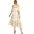 thumbnail image 3 of LOVE COLETTE Women's Cold Shoulder Floral Midi Dress (S, Ivory), 3 of 4
