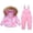 Pink, variant on GiLiling Toddler Boys Snow Suit - Hooded Puffer Jacket and Snow Bib Pants, 2 Piece Winter Snowsuit Set (Purple, 18-24 Months)