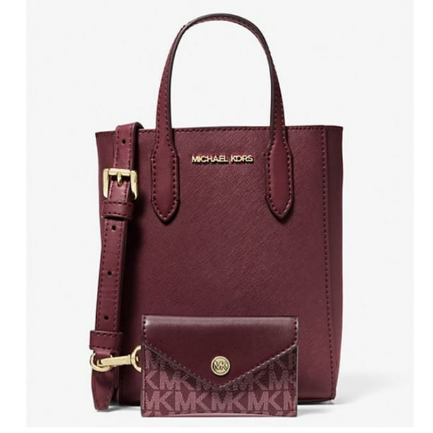 Michael Kors Bolso Bandolera Extrapequeño Vincent de Piel Saffiano para Mujer con Tarjetero y Logotipo (35F4G2VC0T-oxbl)