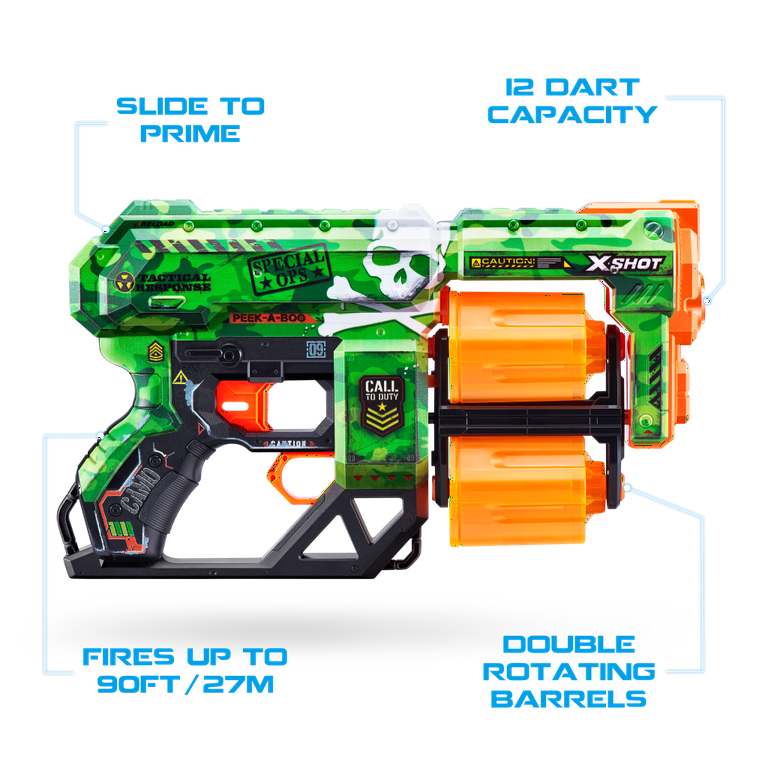 XSHOT Skins Dread Dart Blaster - Camo (12 Darts) by ZURU, For Ages