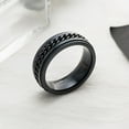 thumbnail image 5 of Men Ring Simple High Polished Fashion Jewelry Rotating Chain Inlaid Finger Ring for Party, 5 of 7