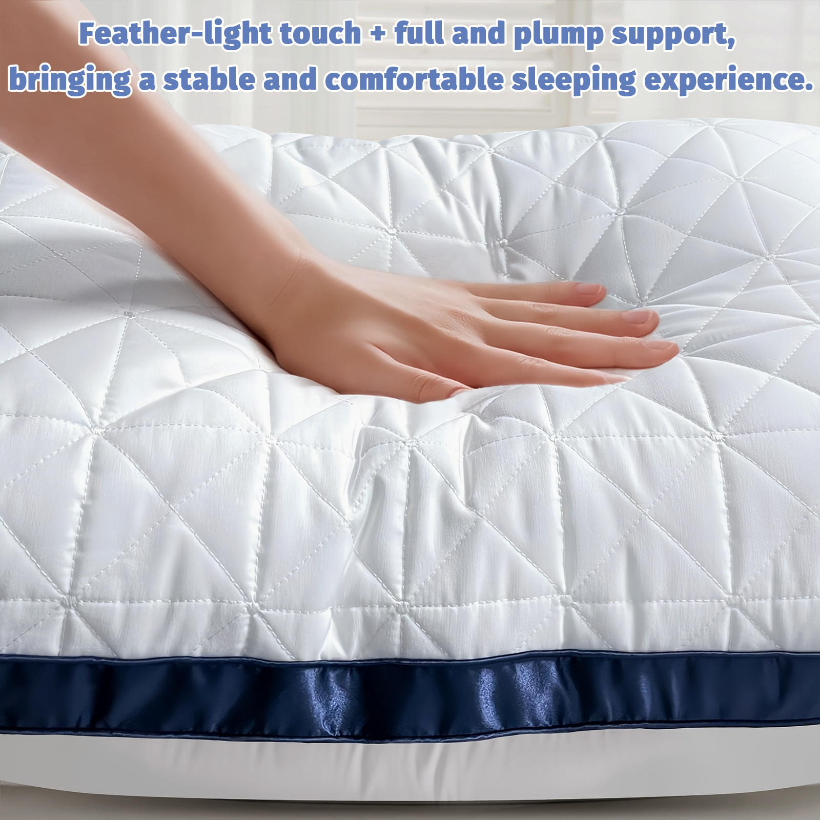 Teler Down Alternative Pillows Standard Size Set of 2, Premium Down with Dual-Textured Support, Side Support Bars for Side, Back, Stomach Sleepers