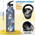 thumbnail image 2 of Shark Pattern Sport Water Bottle for Kids Insulated with Straw for School Outdoor Daily Use, 2 of 6