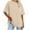Khaki, variant on WRKEKC Short Sleeve Shirts for Women, Summer T-Shirts for Women, Women's Plus Size Casual Letter Solid Color Round Neck Drop Shoulder Short Sleeve T-Shirt Top