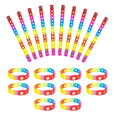 Muka 20 PCS Rainbow Pride Rubber Charm Wristbands, LGBTQ Adjustable Silicone Bracelets for Men Women