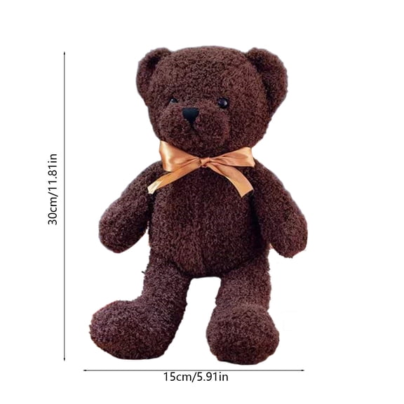 Teddy Bear Stuffed Animal, Soft Teddy Bear with Bow Plush Toys, Birthday for Kids Boys Girls, 12x6in