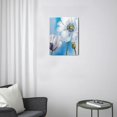 thumbnail image 3 of Add Style with Navy Blue Floral Canvas Art - Gray Abstract Flower Painting on Vintage Style Canvas, High-Quality Wall Decor for Bathroom & Bedroom, 12X16 inches, 3 of 7