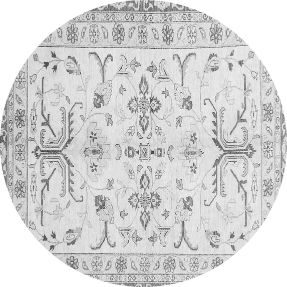 Ahgly Company Indoor Round Oriental Gray Traditional Area Rugs, 3' Round