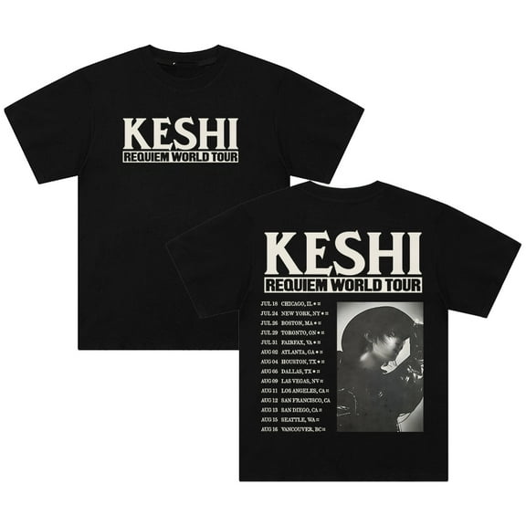 Keshi Requiem World Tour 2025 T-shirt Crewneck Short Sleeve Cotton Tee Women Men Streetwear Tops