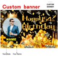 thumbnail image 2 of Banner AUBAO para celebrar 54 años en forma de dólar, color negro y dorado, 2 of 7