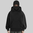 thumbnail image 5 of TTUHYWXI Balaclava Ninja Zipper Hoodie With Built In Balaclava,Double Hooded Jacket Hoodie With Mask,Winter Hoodies (Black, L), 5 of 5