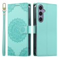 thumbnail image 2 of Leather Case For Samsung Galaxy S25 Plus 5G / Galaxy S24 Plus 5G 6.7",Embossed Totem Wallet With Card Holder,Wristband, Shockproof Kickstand Magnetic Cover,LightGreen, 2 of 6