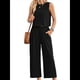 thumbnail image 2 of Conjunto de Dos Piezas de Verano para Mujer: Top Corto Básico Sin Mangas con Cuello Redondo y Pantalones Anchos con Bolsillos Negro XL, 2 of 7