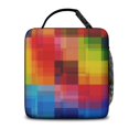 thumbnail image 3 of Red and Blue Checkered Pattern Insulated Lunch Bag Teens,Lunch Box for Men Women for Work,Picnic or Travel,10.2x9.5x4.3 Inches,8 Can Capacity, 3 of 6