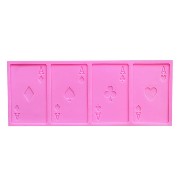 Rvaymup Poker Cookie Cake Silicone Mold Playing Cards Chocolate Fondant Mould DIY Crafts Decoration Kitchen Baking Tools