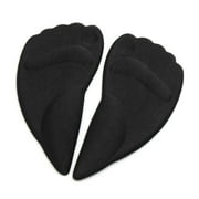 1 Pair Black Silicone Self sticky Foot Arches Forefoot Pad Support Cushion Insole