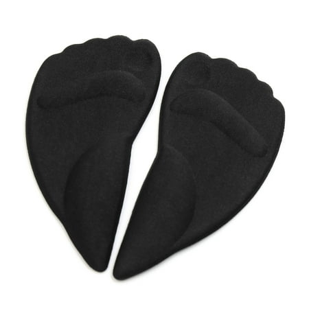1 Pair Black Silicone Self sticky Foot Arches Forefoot Pad Support Cushion Insole