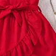 thumbnail image 6 of Coerni Kids Girl Summer Dress 4T 5T 6T 7T Little Girl Sumdress Sleeveless V Neck Dots Print Button Front Belted Dress, 6 of 8