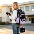 thumbnail image 2 of Weebloom Large School Backpack With Lunch Box Pencil Case For Kids Boys Girls Cute 3Pcs School Bags Set Daypack Bookbag Elementary Middle High School Purple, 2 of 4