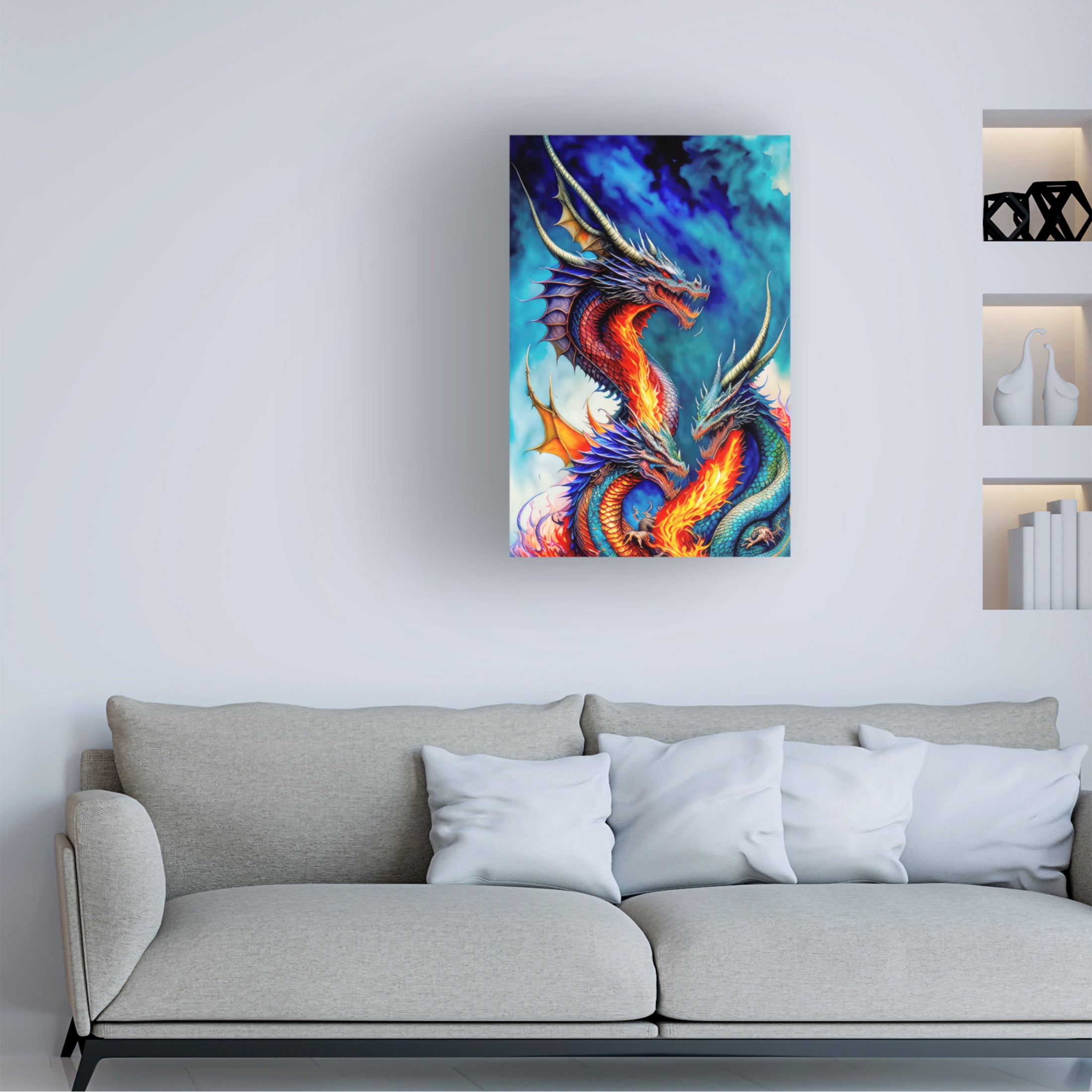 Canvas Wall Art - FootePrint Art 'Mythical Madness' Wall Art for Living Room, Bedroom, or Office Décor by Trademark Fine Art - 16 x 24 Inches